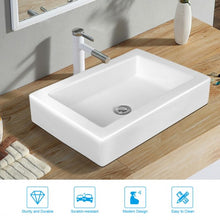 Load image into Gallery viewer, 22.5&quot; x 16&quot; Rectangle Bathroom Vessel Sink with Pop-up Drain

