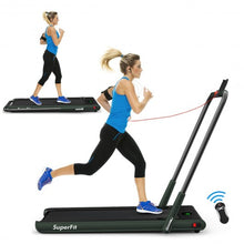 Load image into Gallery viewer, 2-in-1 Folding Treadmill with RC Bluetooth Speaker LED Display-Green
