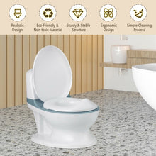 Load image into Gallery viewer, Kids Realistic Flushing Sound Lighting Potty Training Transition Toilet -Blue
