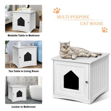 Load image into Gallery viewer, Sidetable Nightstand Weatherproof Multi-function Cat House-White
