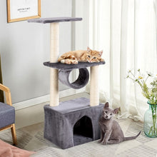 Load image into Gallery viewer, 37&quot; Cat Tree Condo Scratch Post Kitten Pet House-Gray
