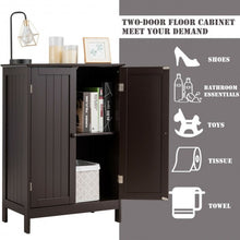 Load image into Gallery viewer, Bathroom Floor Storage Double Door Cupboard Cabinet-Brown
