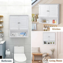Load image into Gallery viewer, Double Doors Shelves Bathroom Wall Storage Cabinet
