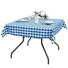 Load image into Gallery viewer, 10 Pcs 52&quot; x 52&quot; Square Polyester Plaid Dinner Tablecloth-Blue

