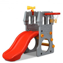 Load image into Gallery viewer, Children Castle Slide with Basketball Hoop and Telescope
