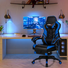 Load image into Gallery viewer, Adjustable Gaming Chair with Footrest for Home Office-Blue
