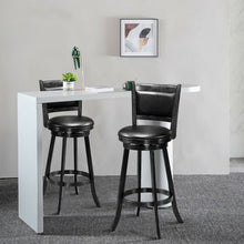 Load image into Gallery viewer, Set of 2 29" Swivel Bar Height Stool Wood Dining Chair Barstool-Black

