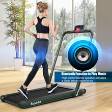 Load image into Gallery viewer, 2-in-1 Folding Treadmill with RC Bluetooth Speaker LED Display-Green
