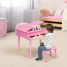 Load image into Gallery viewer, 30-Key Wood Toy Kids Grand Piano with Bench &amp; Music Rack-Pink
