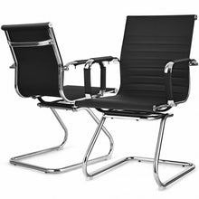Load image into Gallery viewer, Set of 2 Office Guest Chairs Waiting Room Chairs -Black
