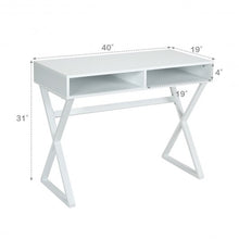 Load image into Gallery viewer, Modern Computer Desk Makeup Vanity Table with 2 Storage Compartments
