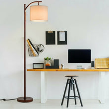 Load image into Gallery viewer, Standing Industrial Arc Light with Hanging Lamp Shade Bedroom-Brown
