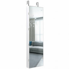 Load image into Gallery viewer, Wall and Door Mounted Mirrored Jewelry Cabinet with Lights-White
