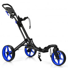 Load image into Gallery viewer, Folding Golf Push Cart with Scoreboard Adjustable Handle Swivel Wheel-Blue
