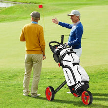 Load image into Gallery viewer, Folding 3 Wheels Golf Push Cart with Brake Scoreboard Adjustable Handle-Red
