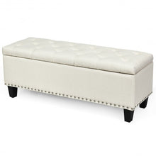 Load image into Gallery viewer, 48&quot; Rectangular Fabric Storage Ottoman Bench Button Tufted Foot Rest Stool-Beige
