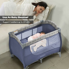 Load image into Gallery viewer, Foldable Baby Playard with Changing Station-Gray
