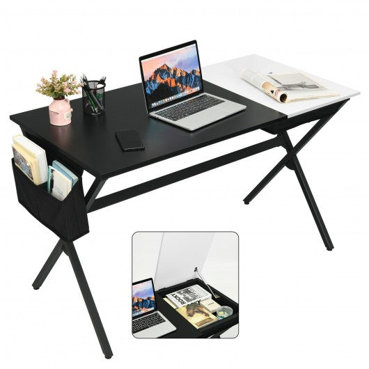 Writing Study Computer Desk with Drawer and Storage Bag-Black