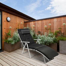 Load image into Gallery viewer, Outdoor Lightweight Folding Chaise Lounge Chair-Black
