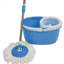 Load image into Gallery viewer, Rotating Head Easy Magic Floor Mop Bucket 2 Heads Microfiber Spin Spinning-blue
