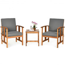 Load image into Gallery viewer, 3PC Solid Wood Outdoor Patio Sofa Furniture Set-Gray
