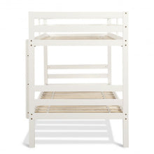 Load image into Gallery viewer, Twin Bunk Bed Children Wooden Bunk Beds Solid Hardwood-White
