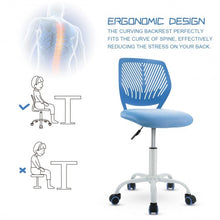 Load image into Gallery viewer, Adjustable Office Task Desk Armless Chair-Blue

