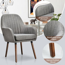 Load image into Gallery viewer, Set of 2 Fabric Upholstered Accent Chairs with Wooden Legs-Gray
