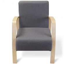 Load image into Gallery viewer, Mid Century Fabric Upholstered Wood Lounge Arm chair

