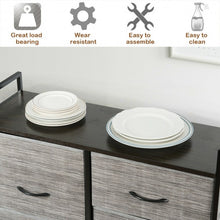 Load image into Gallery viewer, 5 Drawers Fabric Dresser with Hanger Metal Top Storage Closet Organizer
