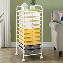 Load image into Gallery viewer, 10 Drawer Rolling Storage Cart Organizer-Yellow
