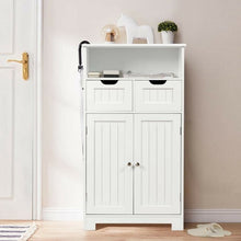 Load image into Gallery viewer, Bathroom Wooden Side Cabinet  with 2 Drawers and 2 Doors-White
