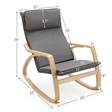 Load image into Gallery viewer, Modern Bentwood Rocking Chair Fabric Upholstered Relax Rocker Lounge Chair-Gray
