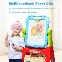 Load image into Gallery viewer, Height Adjustable Kids Art Easel Magnetic Double Sided Board-Blue
