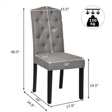 Load image into Gallery viewer, Set of 2 Tufted Upholstered Dining Chair-Gray
