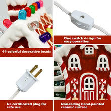 Load image into Gallery viewer, Hand-Painted Ceramic Christmas House with 44 Multicolored Lights
