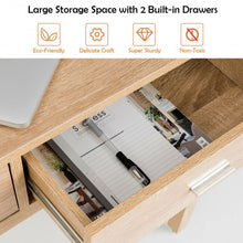 Load image into Gallery viewer, Extendable Computer Desk with Pull Out Secondary Desk-Natural
