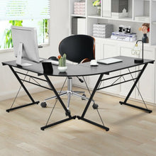 Load image into Gallery viewer, 59&quot; L-Shaped Corner Desk Computer Table for Home Office Study Workstation-Black
