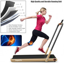 Load image into Gallery viewer, 2-in-1 Folding Treadmill with Remote Control and LED Display-Golden

