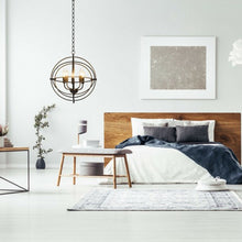 Load image into Gallery viewer, 20" 5 Lights Metal Chandelier with Pivoting Interlocking Rings
