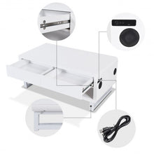 Load image into Gallery viewer, Bluetooth Speakers Drawer LED Light Modern Coffee Table
