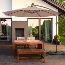 Load image into Gallery viewer, 10 Inch Patio Hanging Solar LED Umbrella Sun Shade with Cross Base-Tan
