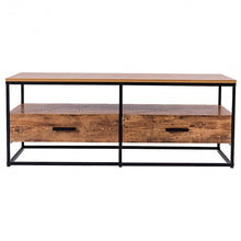 Load image into Gallery viewer, 47&quot; 2-Tier Cocktail 2 Drawer Coffee Table Metal Desk
