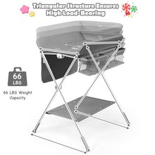 Load image into Gallery viewer, Folding Baby Changing Table with Storage -Gray
