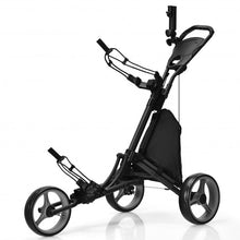 Load image into Gallery viewer, Folding 3 Wheels Golf Push Cart with Bag Scoreboard Adjustable Handle -Gray
