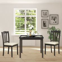Load image into Gallery viewer, 3 Pieces Dining Set Square Table with 2 Padded Wooden Chairs
