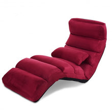 Load image into Gallery viewer, Folding Lazy Sofa Chair Stylish Sofa Couch Beds Lounge Chair W/Pillow-Burgundy
