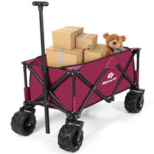 Load image into Gallery viewer, Collapsible Outdoor Utility Garden Trolley Folding Wagon-Wine
