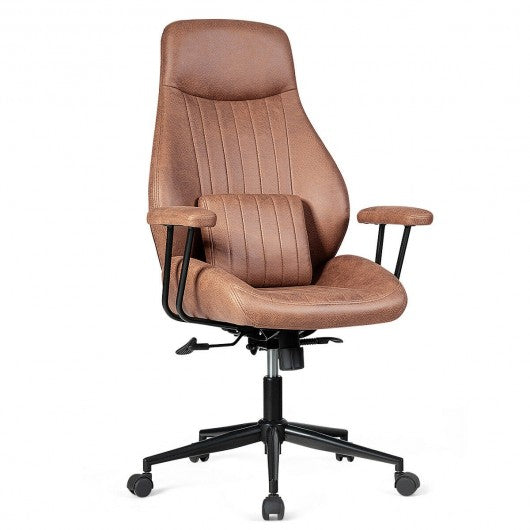 Adjustable Ergonomic High Back Office Chair with Lumbar Support-Deep Brown