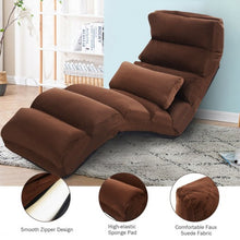 Load image into Gallery viewer, Stylish  Folding Lazy Sofa Chair with Pillow-Coffee
